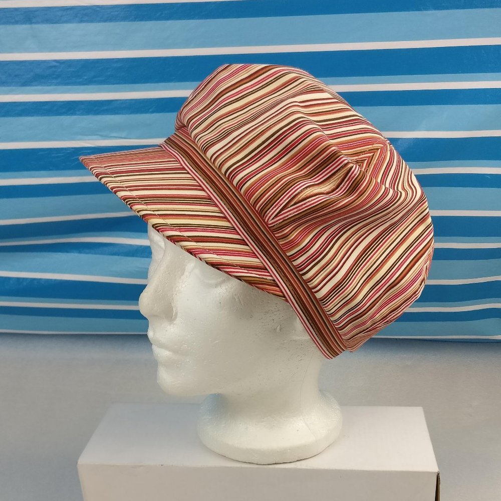 Flawless Funky Striped English country bonnet hat.